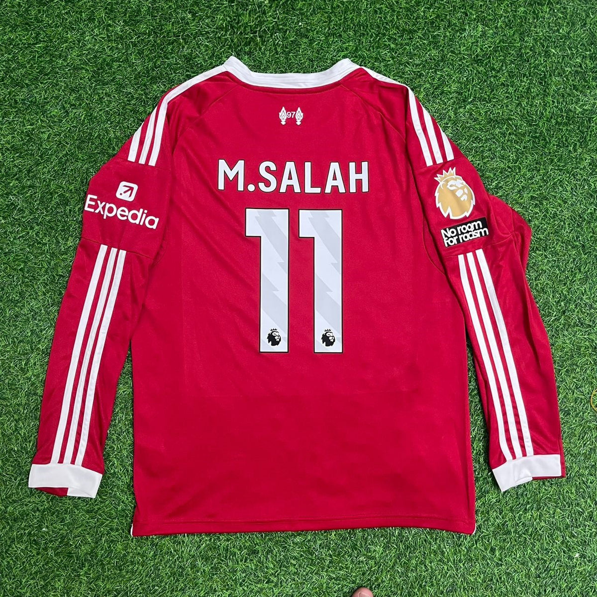 2025 Mohamed Salah Liverpool Long Sleeve Football Jersey – Back View