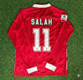 Mohamed Salah Liverpool Long Sleeve Retro Football Jersey – Back View