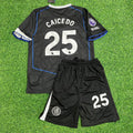 Moisés Caicedo Chelsea 2025 Black New Season Kids Football Jersey – Back View