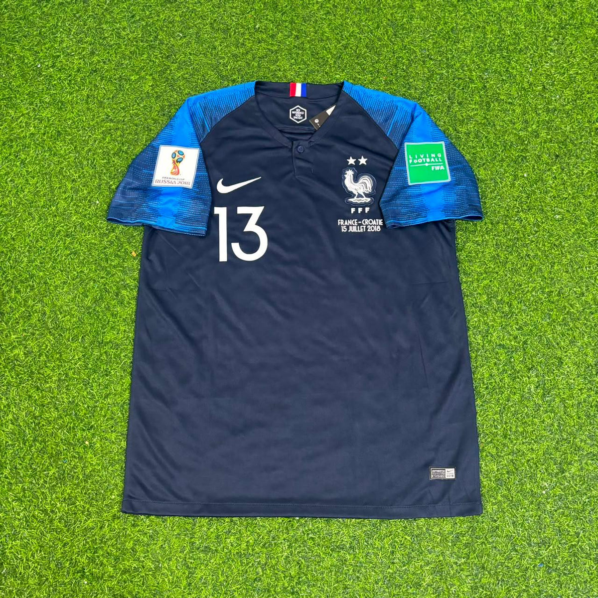 2018 France World Cup N'Golo Kanté 13 Final Retro Football Jersey – Front View