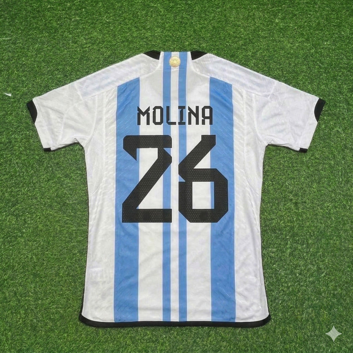 Argentina 2022 Qatar World Cup Champion Home Jersey – Nahuel Molina 26- – Back View