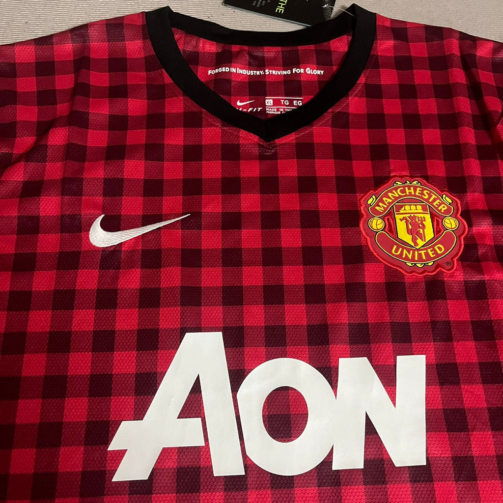 2012 Nemanja Vidic Manchester United 2013 Season Red Retro Football Jersey – 4