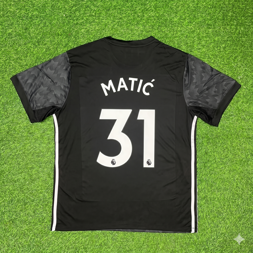 2017/18 Nemanja Matic Manchester United Black Retro Football Jersey – Back View