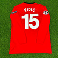 Manchester United 2009-2010 Retro Long Sleeve Football Jersey – Nemanja Vidic #15 – Back View