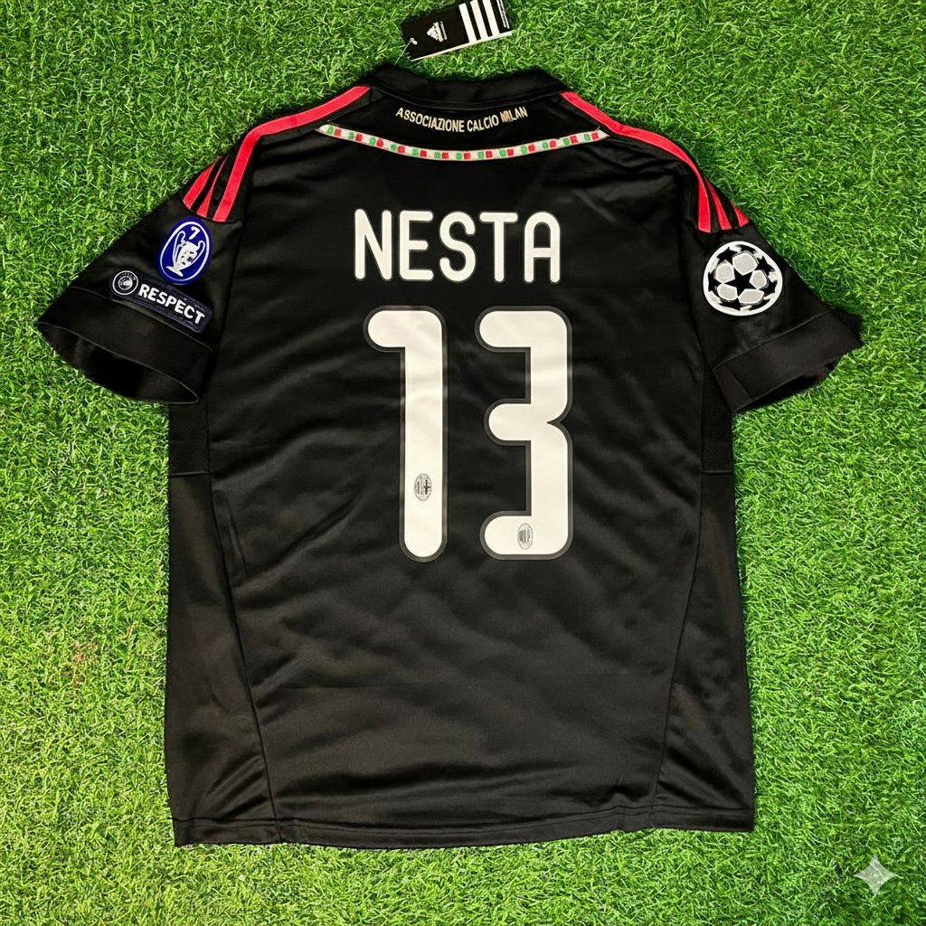 Milan Third Kit 2011/12 Retro Kit Jersey – Alessandro Nesta 13 - – Back View