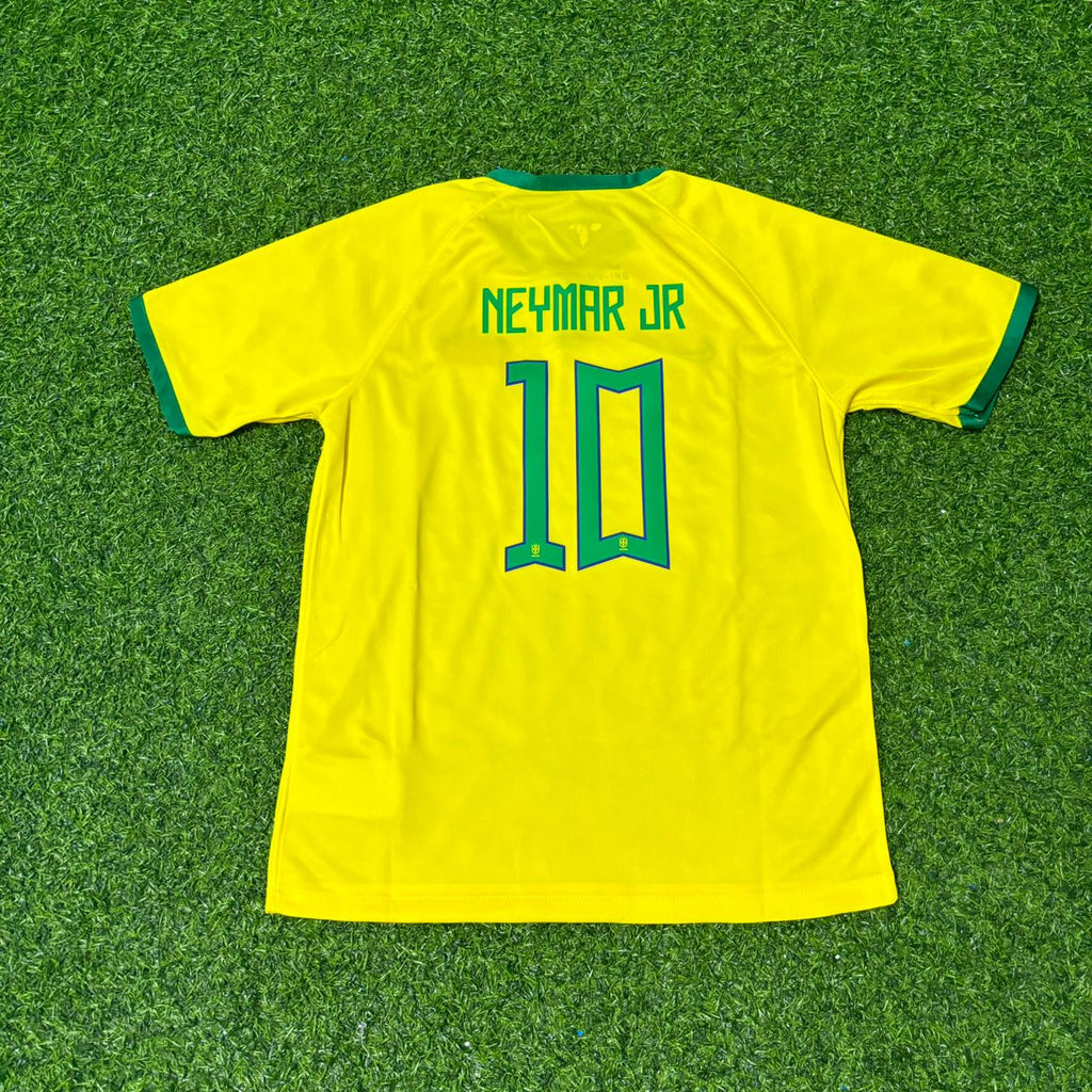 Neymar Jr #10 Brazil Retro Football Jersey – Back View