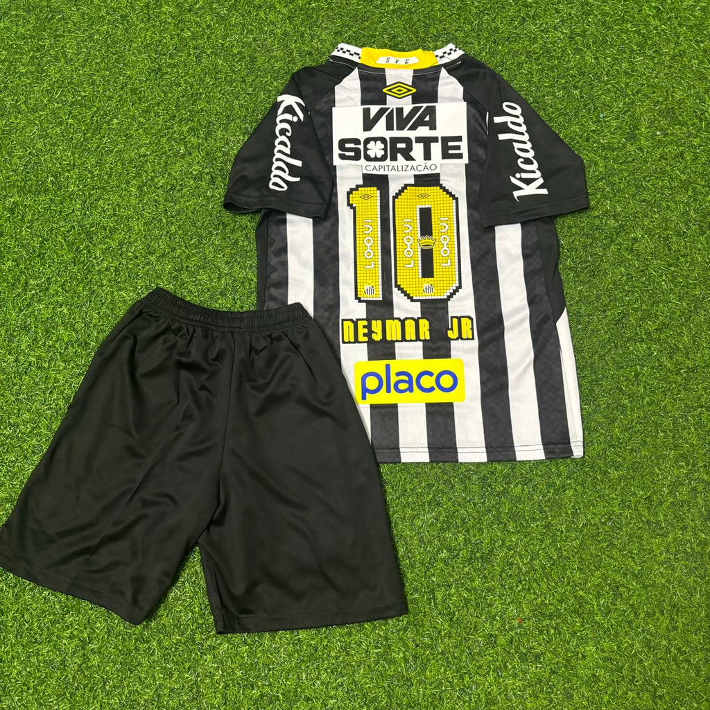 Santos Kids 2026 Black Soccer Jersey – Neymar Jr #10 – Back View