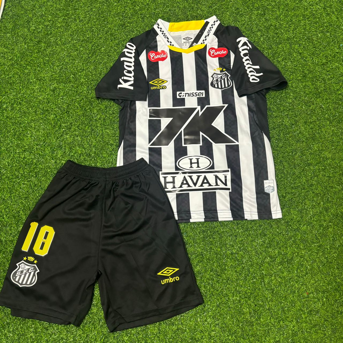 Santos Kids 2026 Black Soccer Jersey – Neymar Jr #10 – Front View