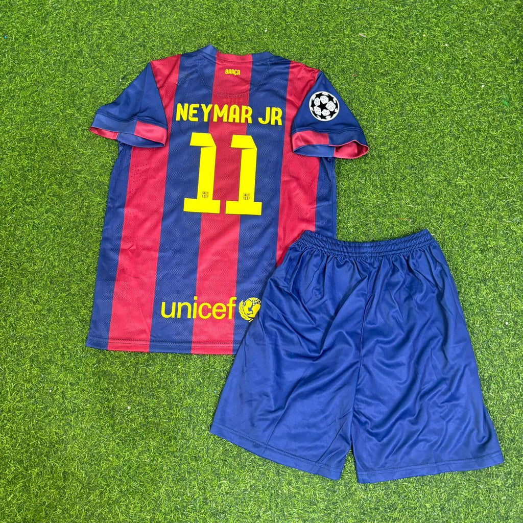 2015 Neymar Jr Barcelona Final Home Kids Kit Football Jersey for Children – Back View