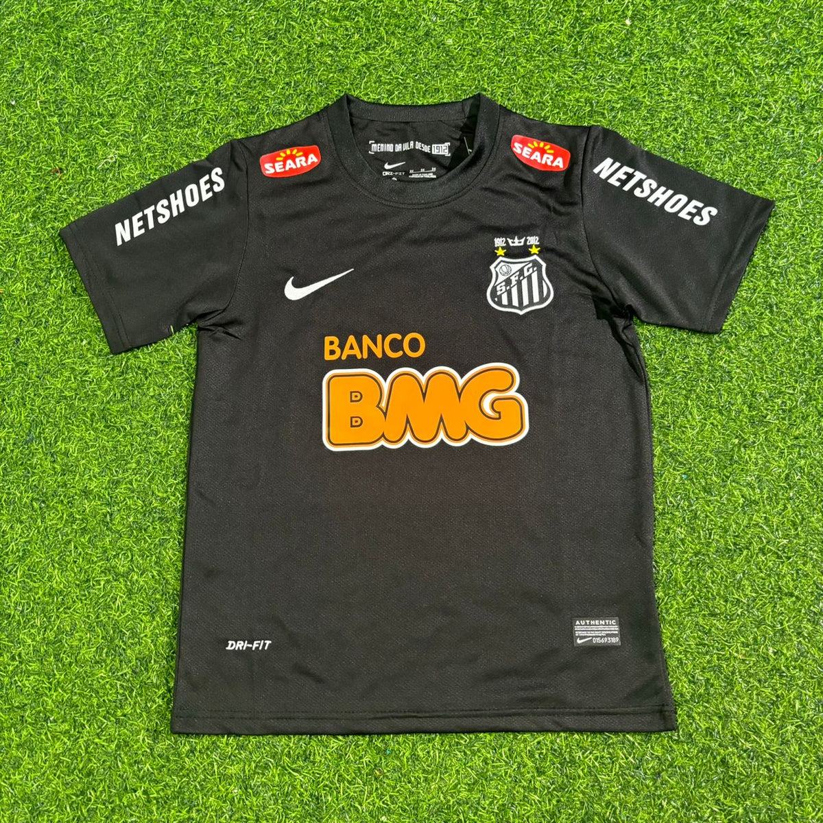 Neymar Jr #11 Santos Black Special Golden Font Kids Retro Football Jersey – 4