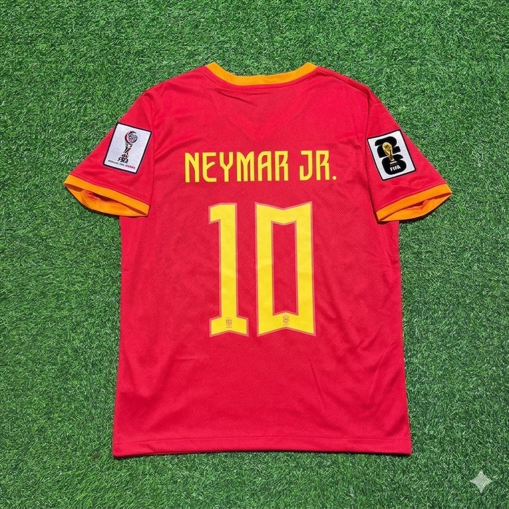 Brazil 2026 World Cup Red Jersey – Neymar Jr. 10# – Back View