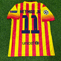 Neymar Jr. 11 - Barcelona 2013/2014 Yellow Red Retro Jersey – Back View