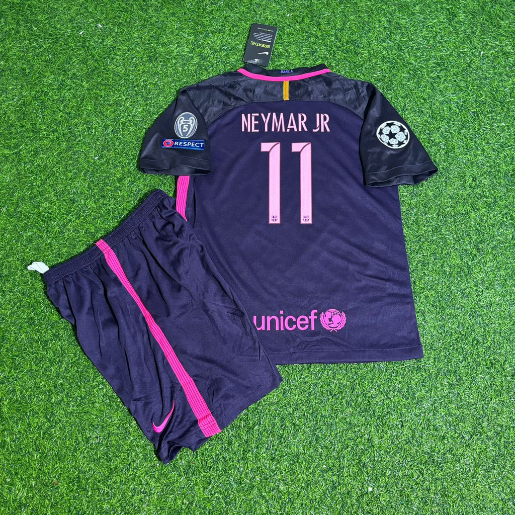 Barcelona 2014/2015 Champions League Kids Football Jersey – Neymar Jr – Back View