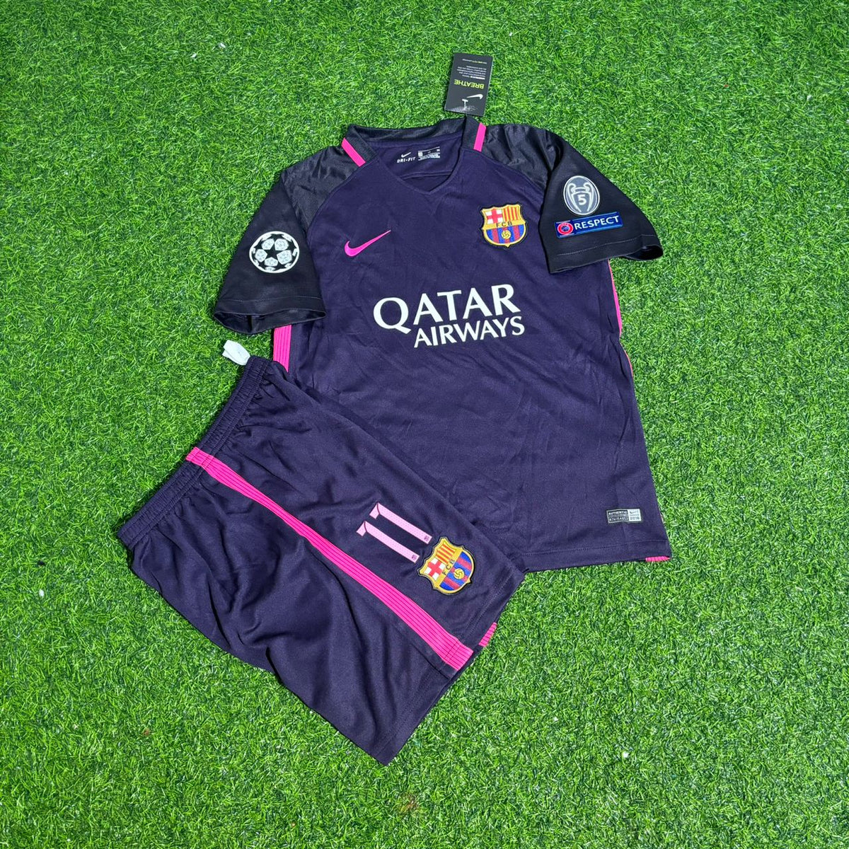 Barcelona 2014/2015 Champions League Kids Football Jersey – Neymar Jr – Front View