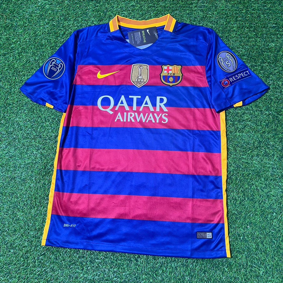 Neymar Jr Barcelona 2015/16 Retro Jersey Soccer – Front View