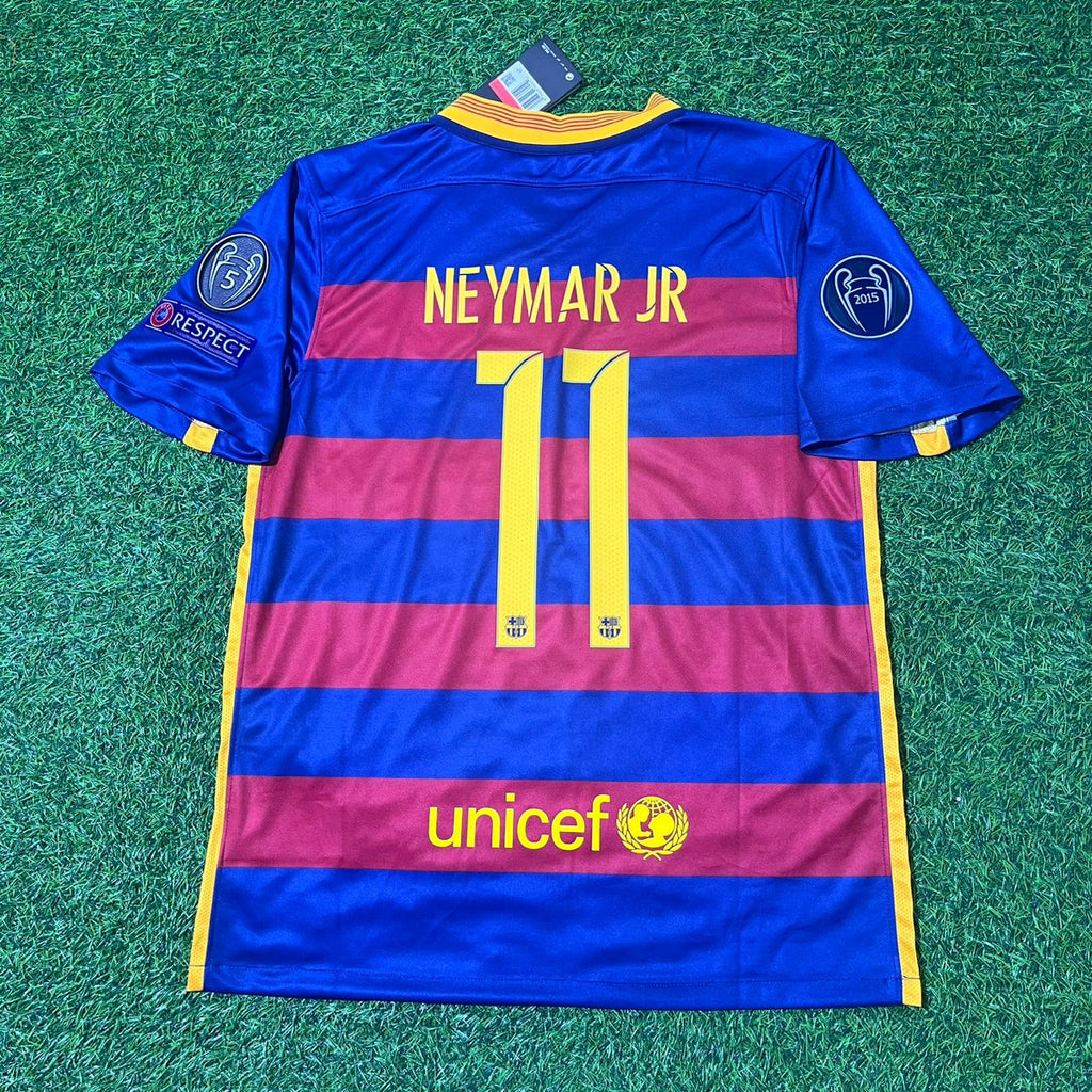 Neymar Jr Barcelona 2015/16 Retro Jersey Soccer – Back View