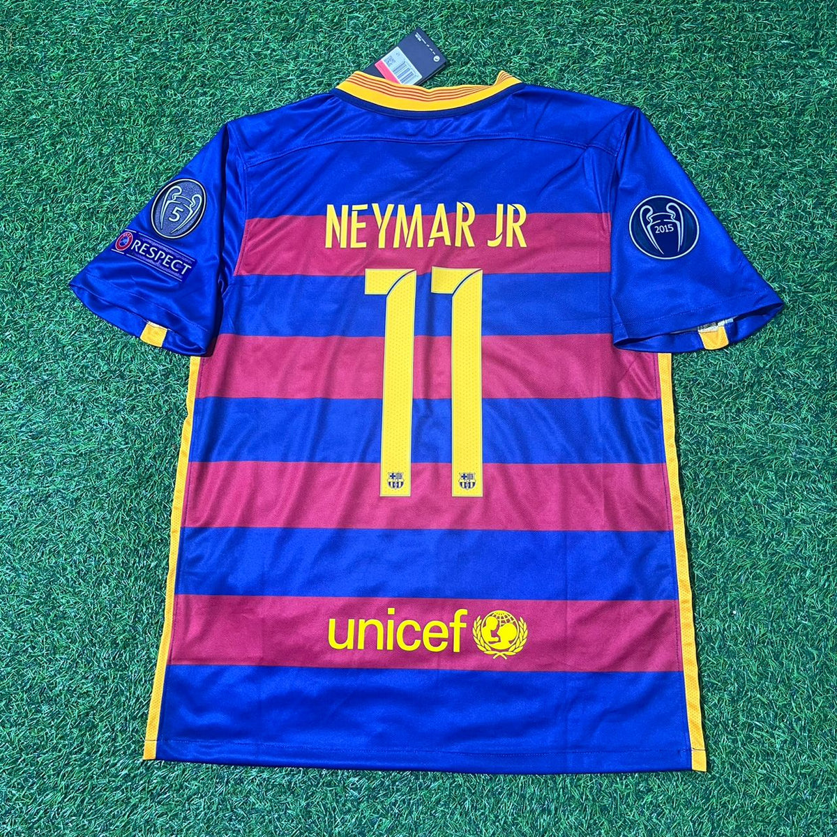 Neymar Jr Barcelona 2015/16 Retro Jersey Soccer – Back View