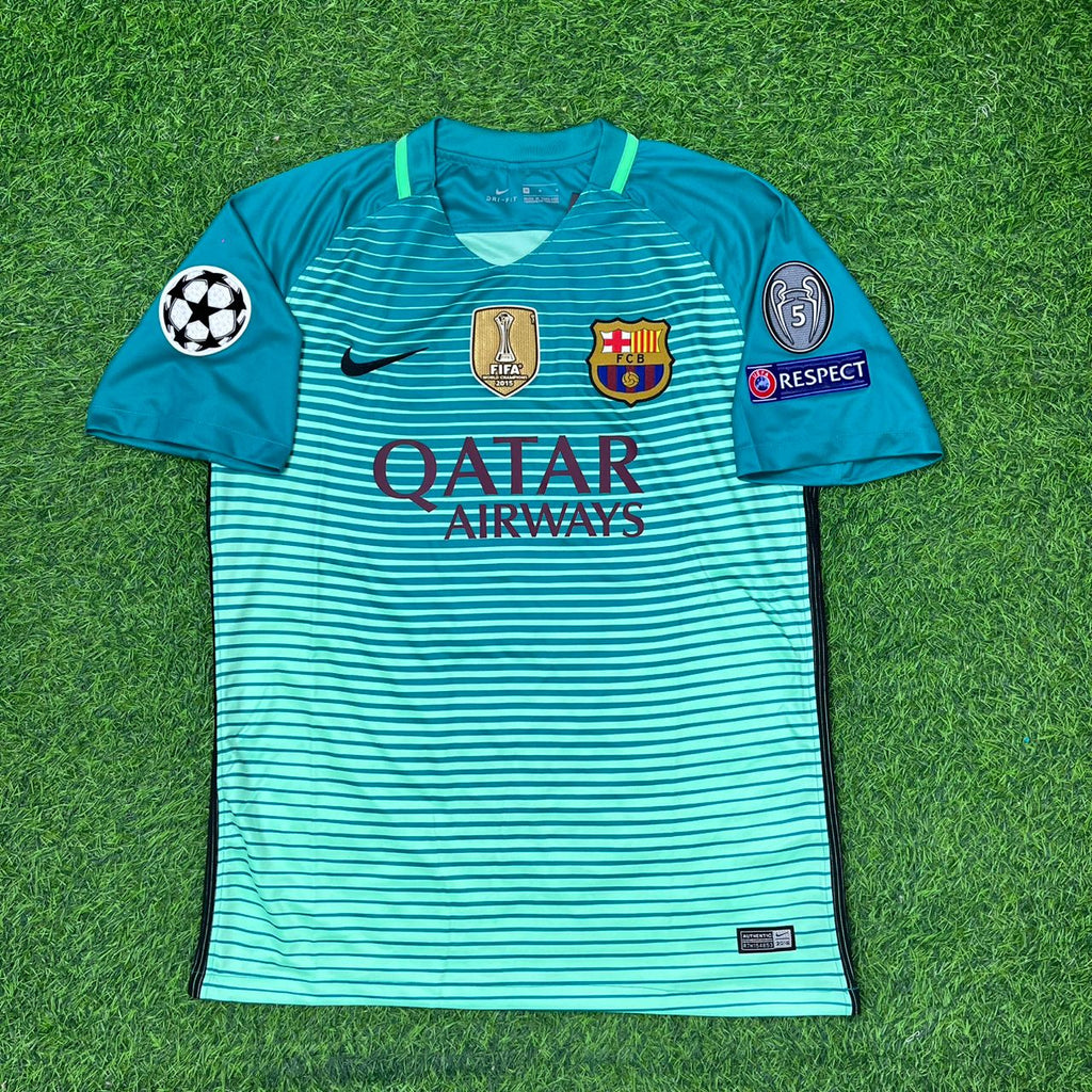 Neymar Jr. Barcelona 2016-2017 Away Retro Football Jersey – Front View