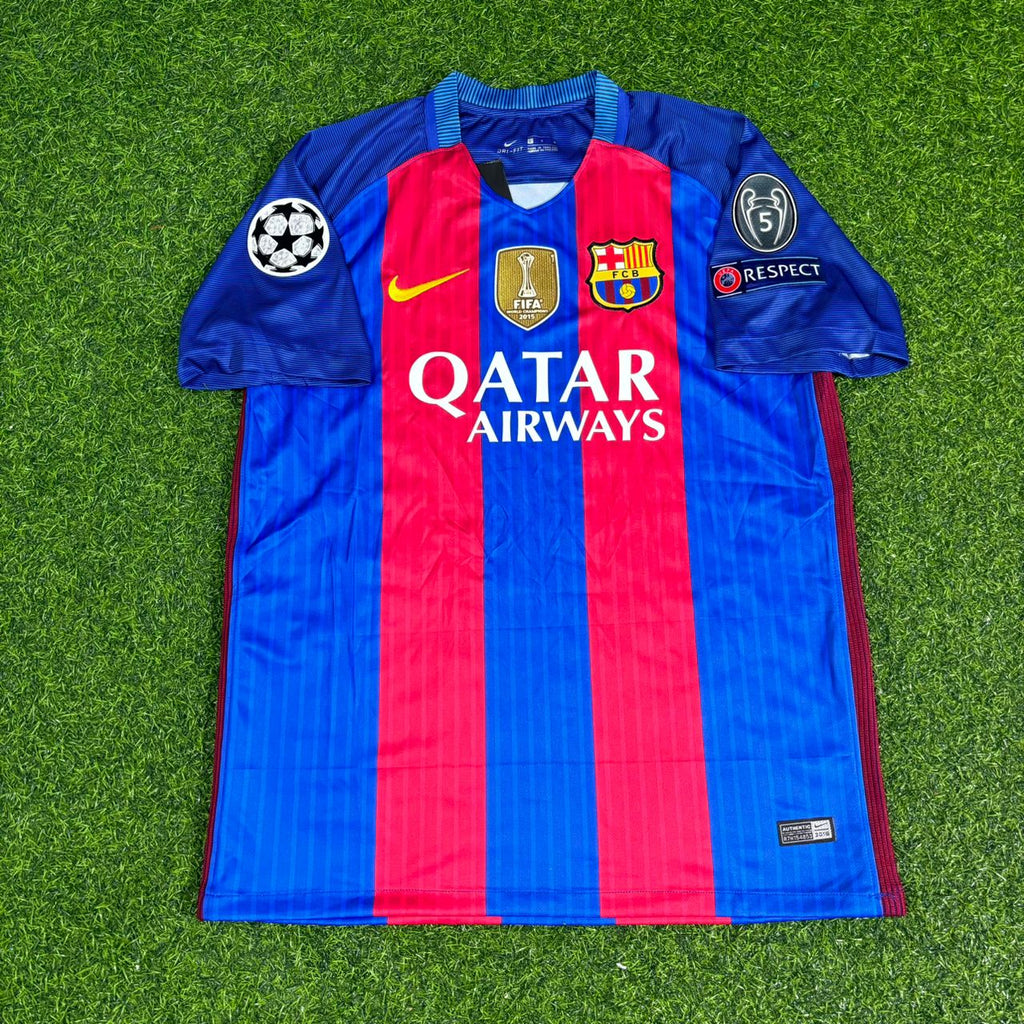 Neymar Jr Barcelona 2016-2017 Home Retro Football Jersey – Front View