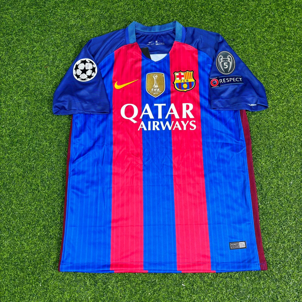 Neymar Jr Barcelona 2016-2017 Home Retro Football Jersey – Front View