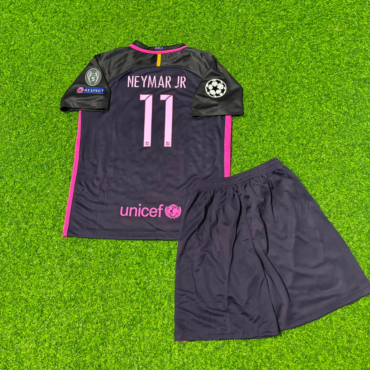 Neymar Jr Barcelona 2016-2017 Retro Kids Football Jersey – Back View
