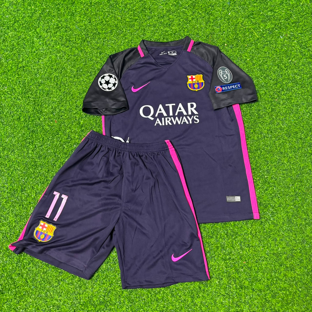 Neymar Jr Barcelona 2016-2017 Retro Kids Football Jersey – Front View