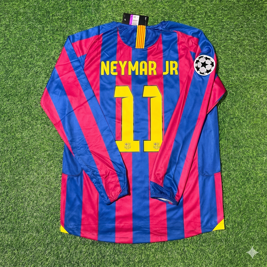 Neymar Jr Barcelona Retro Football Jersey – Back View