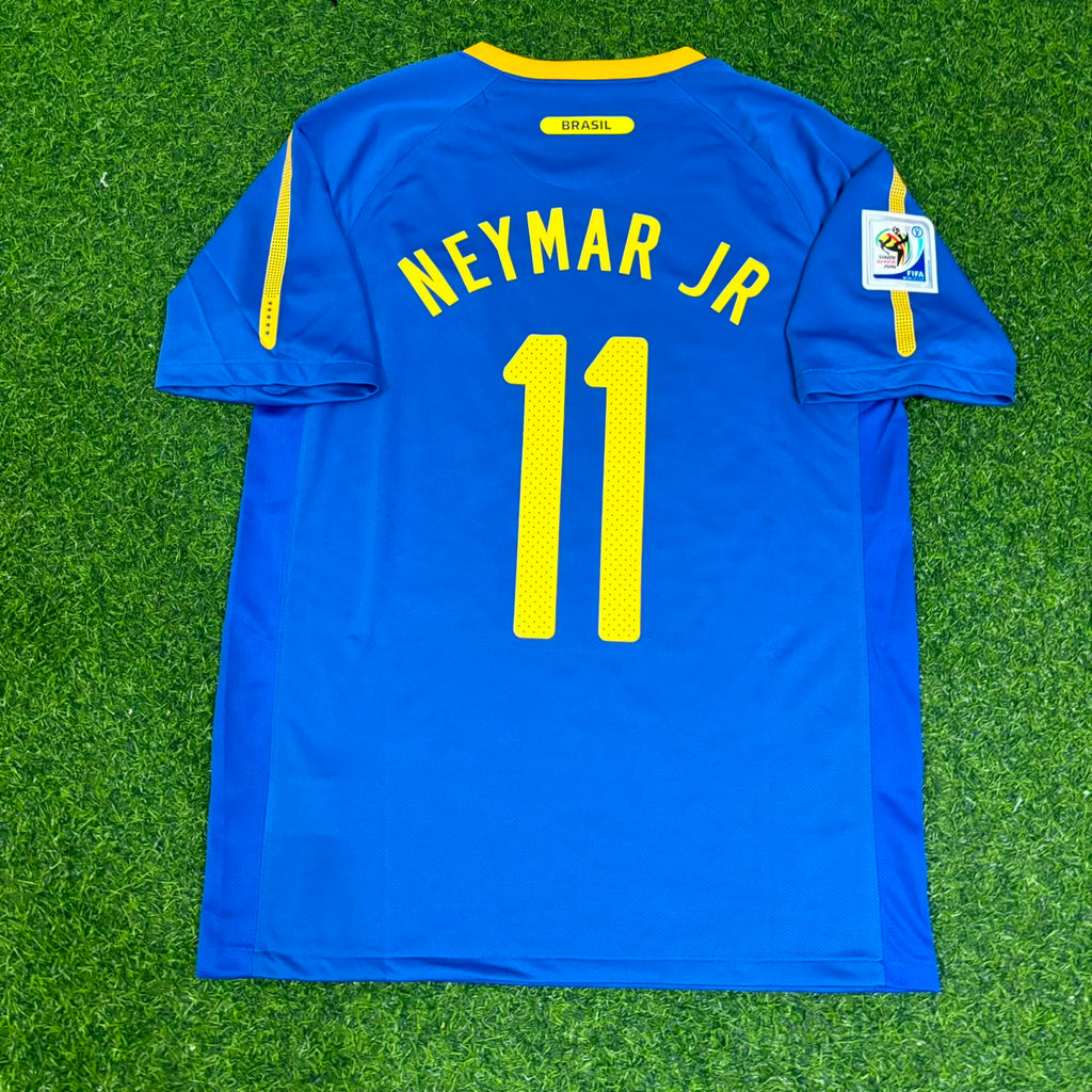 Brazil 2010 World Cup Retro Blue Jersey – Neymar Jr. – Back View