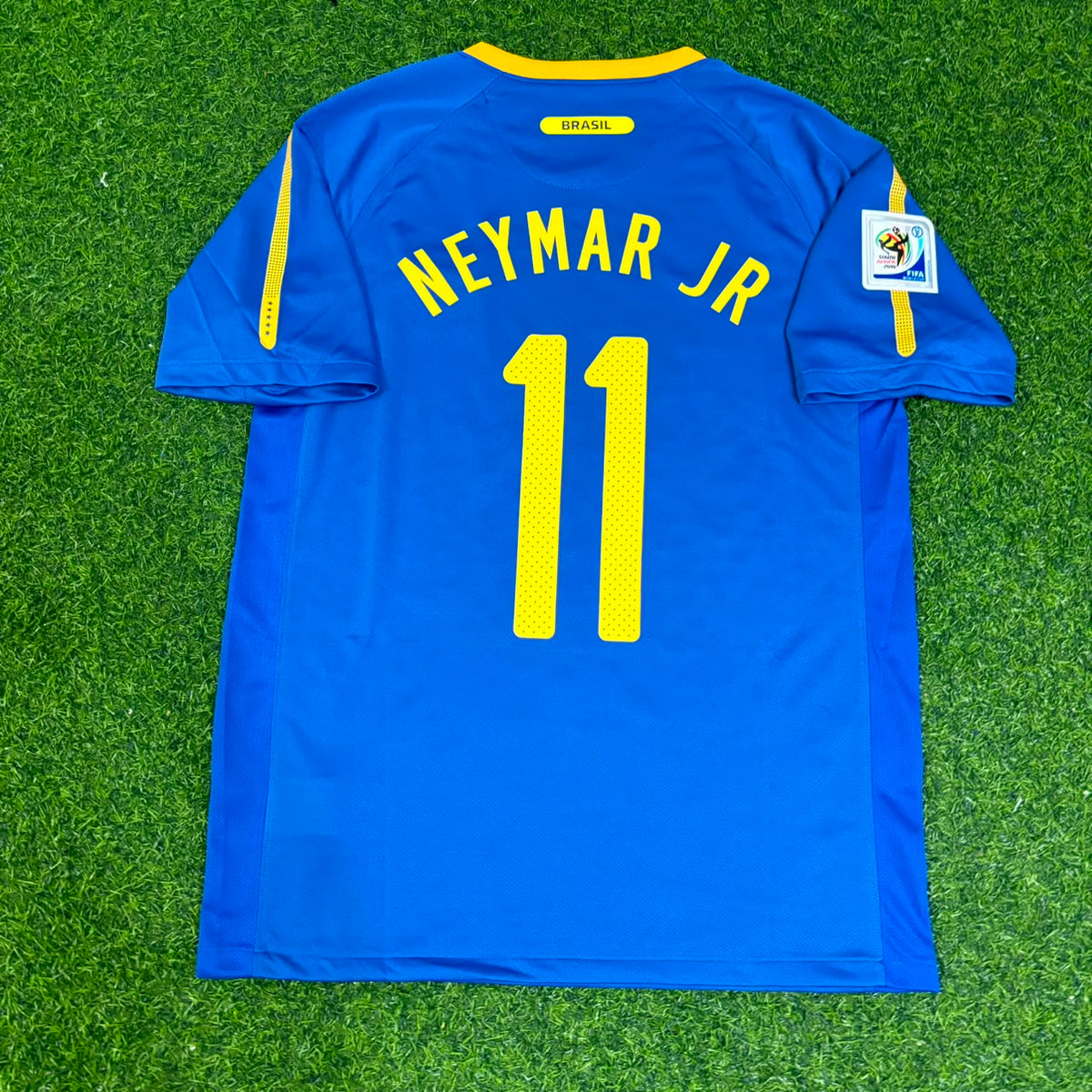 Brazil 2010 World Cup Retro Blue Jersey – Neymar Jr. – Back View