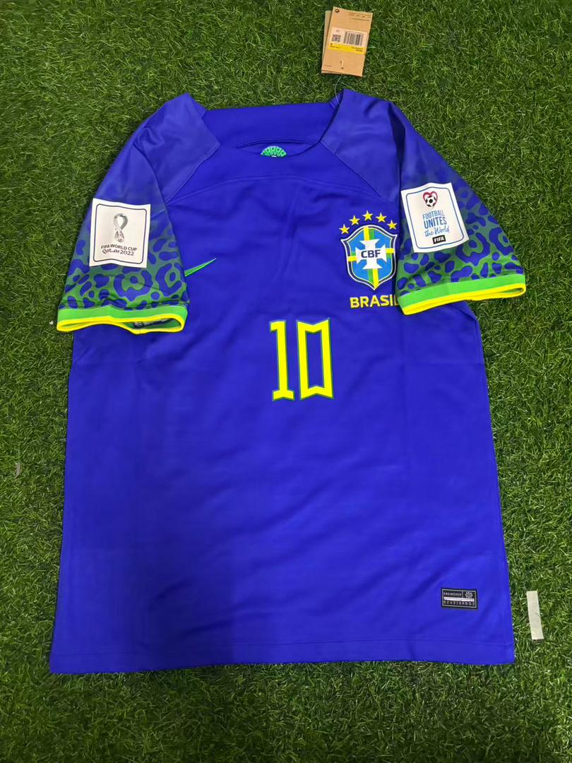 2022 Brazil World Cup Neymar Jr Retro Football Jersey – Front View