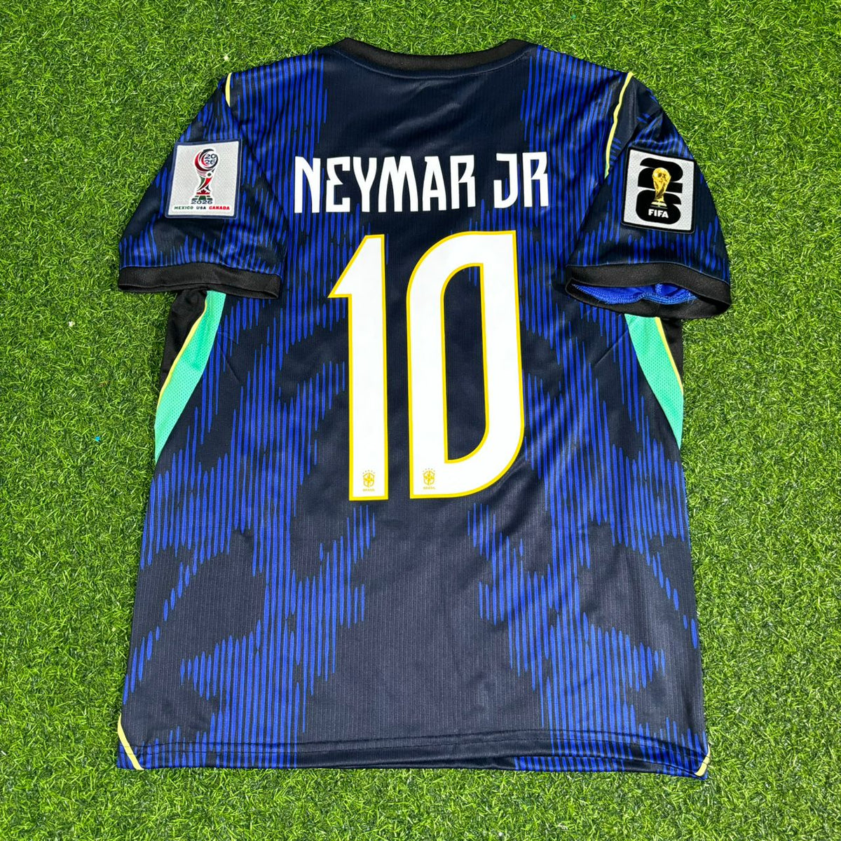Neymar Jr Brazil 2026 World Cup Blue Away Football Jersey – Back View