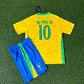 Brazil 2026 World Cup Kids New Season Football Jersey – Neymar Jr – Back View