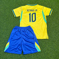 Neymar Jr Brazil 2026 World Cup Yellow Kids Home Football Jersey – Back View