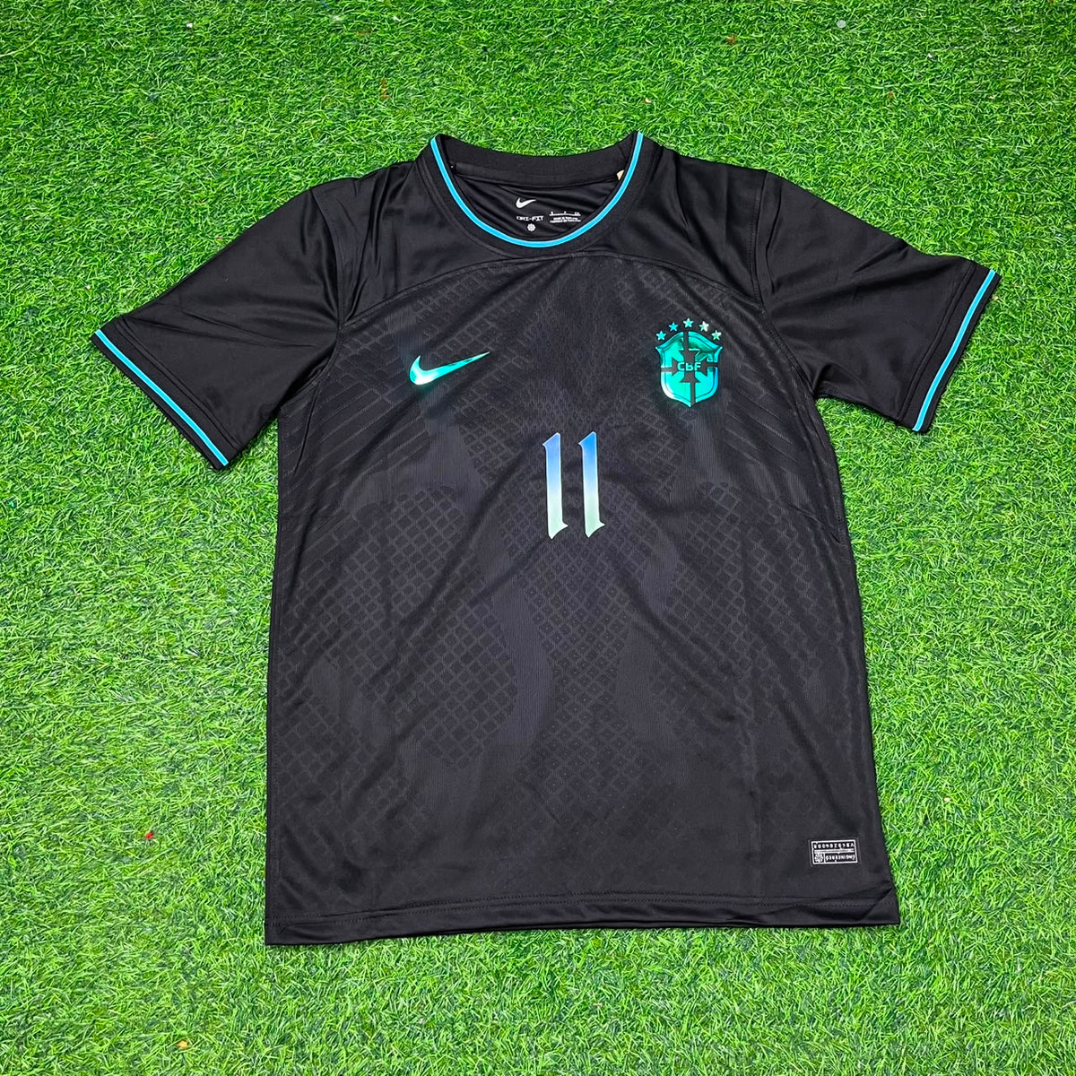 Brazil Black Special Trap Retro Football Jersey – Neymar Jr – Front View