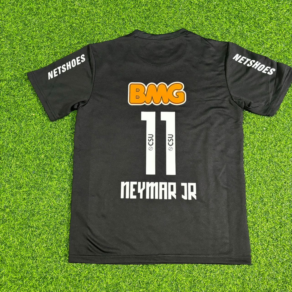 Santos 2009-2013 Black Retro Football Jersey – Neymar Jr – Back View