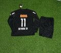 Santos Kids Black Long Sleeve Retro Football Jersey – Neymar Jr – Back View