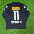 Neymar Jr Santos Black Long Sleeve Retro Football Jersey – Back View