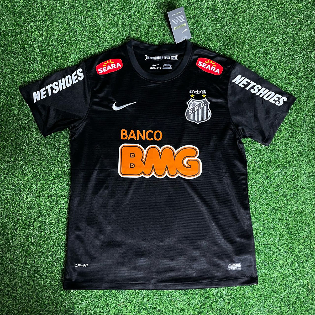 Neymar Jr 11 - Santos Black Special Golden Font Retro Kit Jersey – Front View