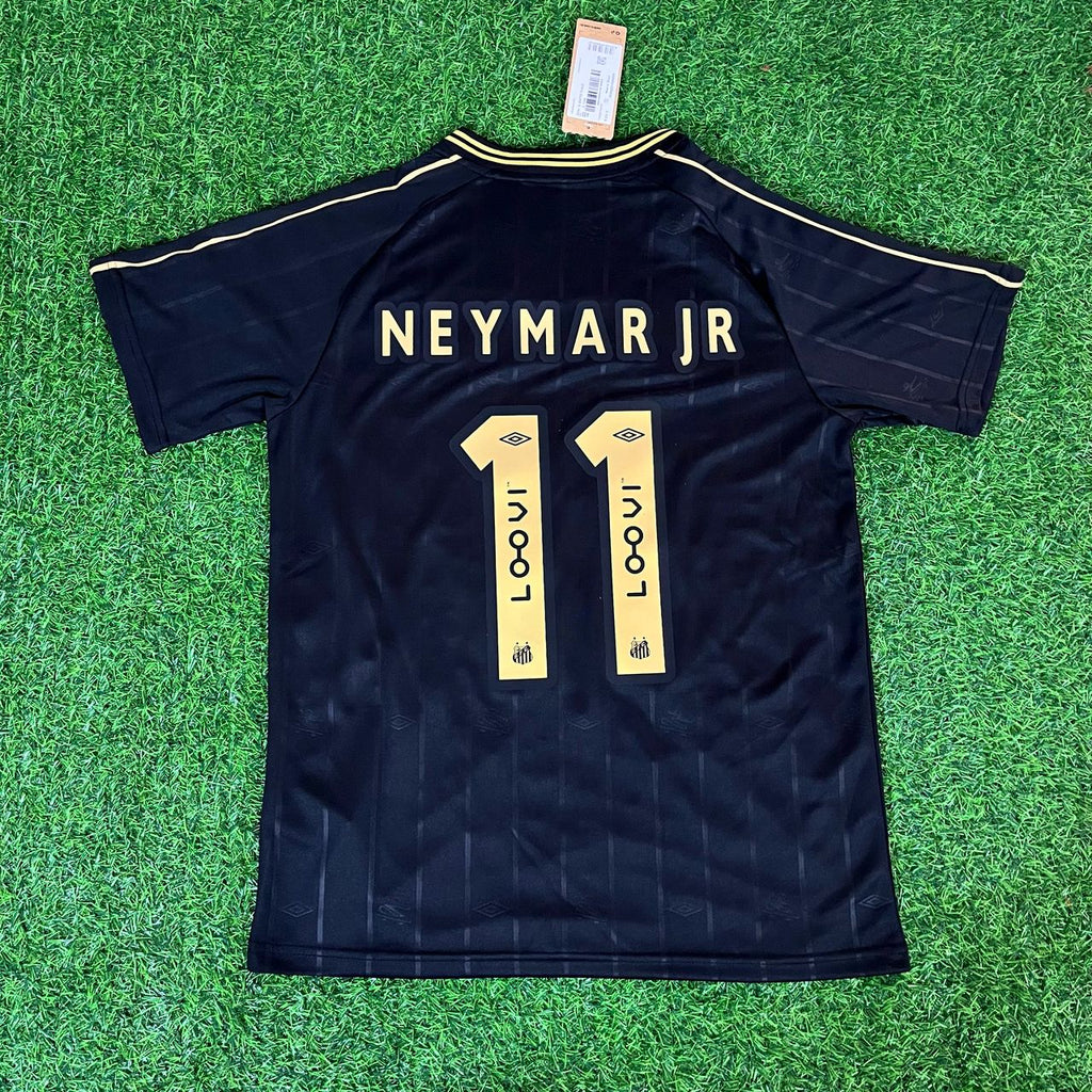 Santos FC Charlie Brown Black Vintage Special Edition Neymar Jr. Football Jersey – Back View