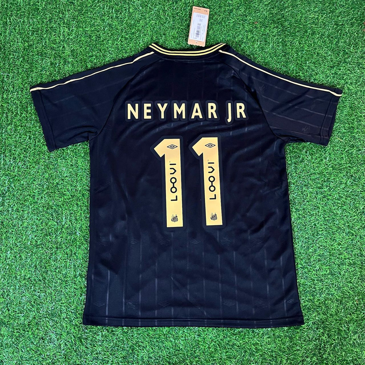 Santos FC Charlie Brown Black Vintage Special Edition Neymar Jr. Football Jersey – Back View