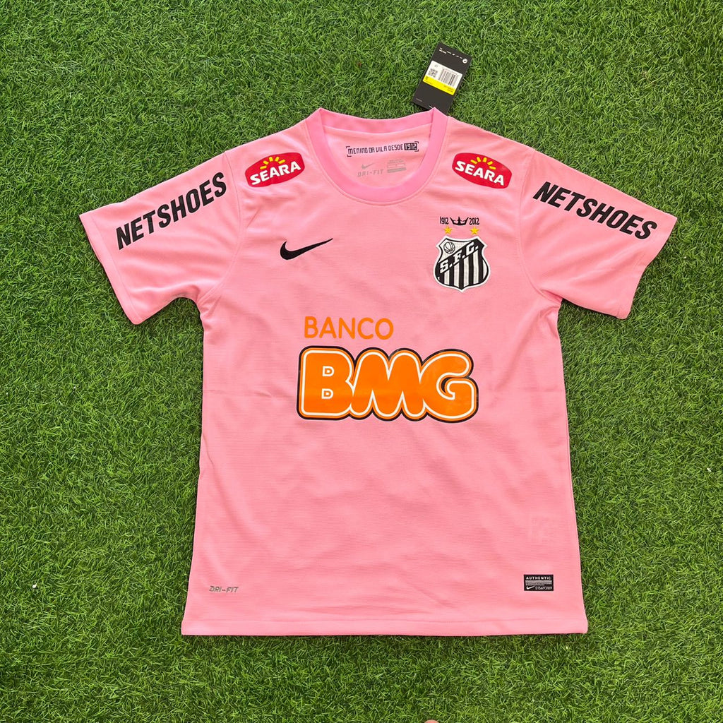 Neymar Jr Santos FC Pink Retro Football Jersey – Front View