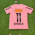 Neymar Jr Santos FC Pink Retro Football Jersey – Back View