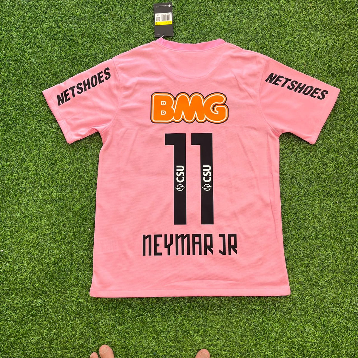 Neymar Jr Santos FC Pink Retro Football Jersey – Back View