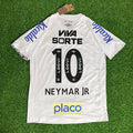 Neymar Jr 10 Santos Home White Retro Football Jersey – Back View