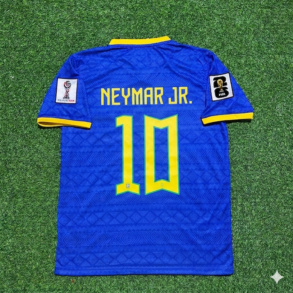Brazil 2026 World Cup Blue New Season Football Jersey – Neymar Jr 10 – Back View