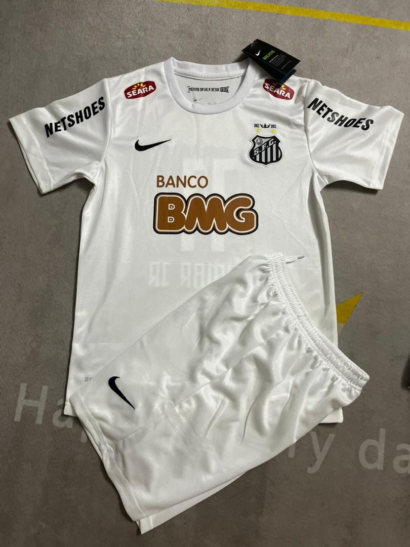 Neymar Jr Santos FC White Kid Children Set Retro Football Jersey – 4