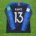 France 2018 World Cup Final Long Sleeve Retro Football Jersey – N'Golo Kante – Back View