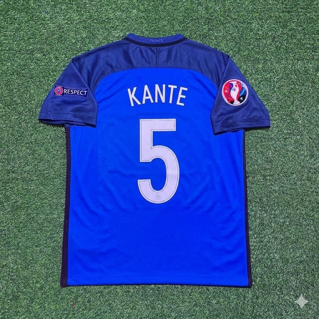 France Euro 2016 Home Retro Football Jersey – N’golo Kante #5 – Back View