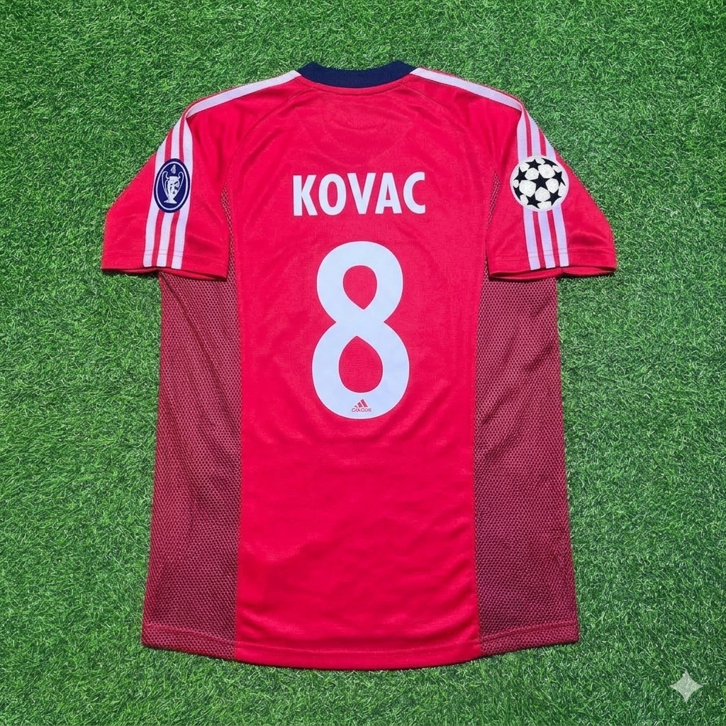 Bayern München 2002/2003 Season Home Red Retro Jersey – Niko Kovac – Back View