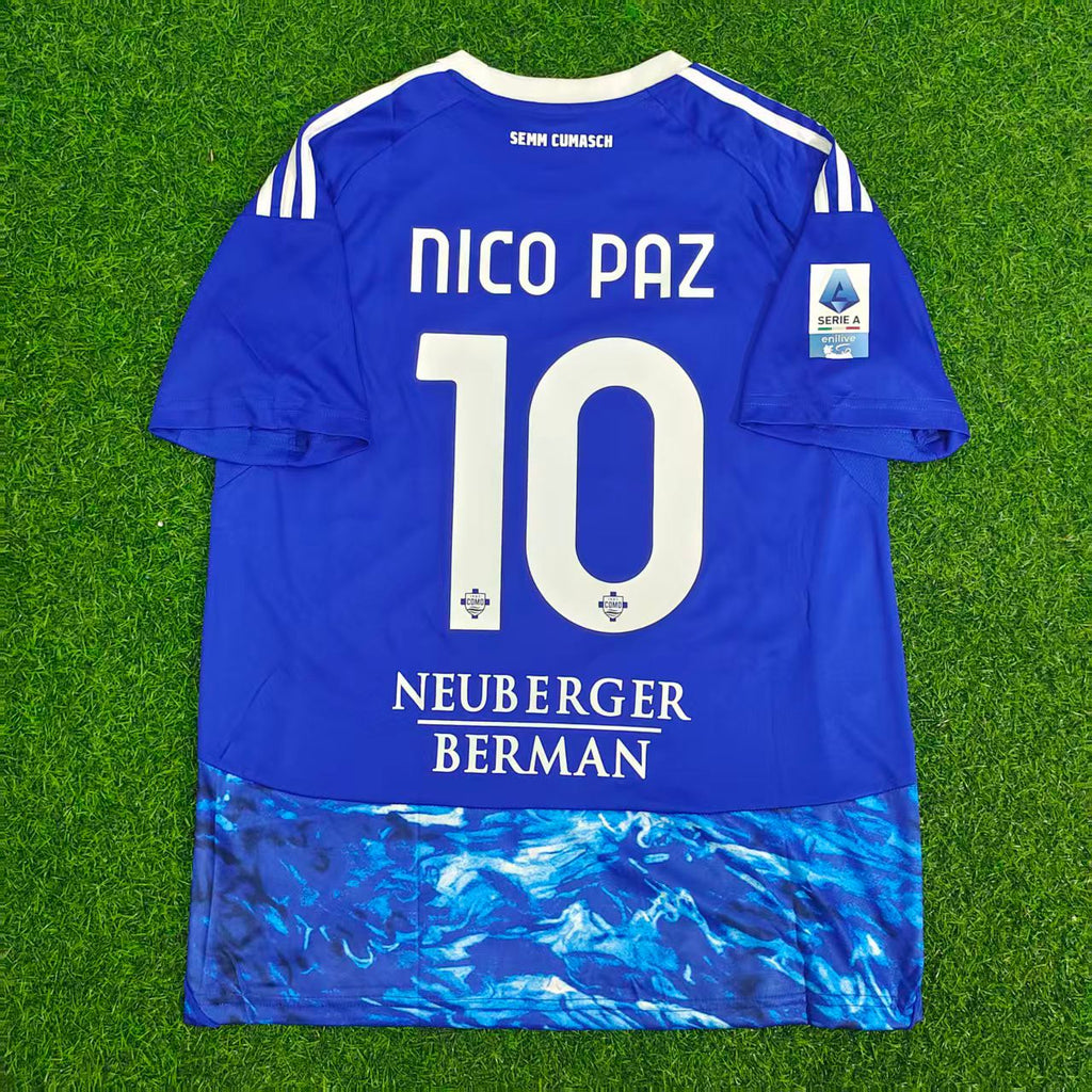 2026 Nico Paz Como Kids Football Jersey – 5